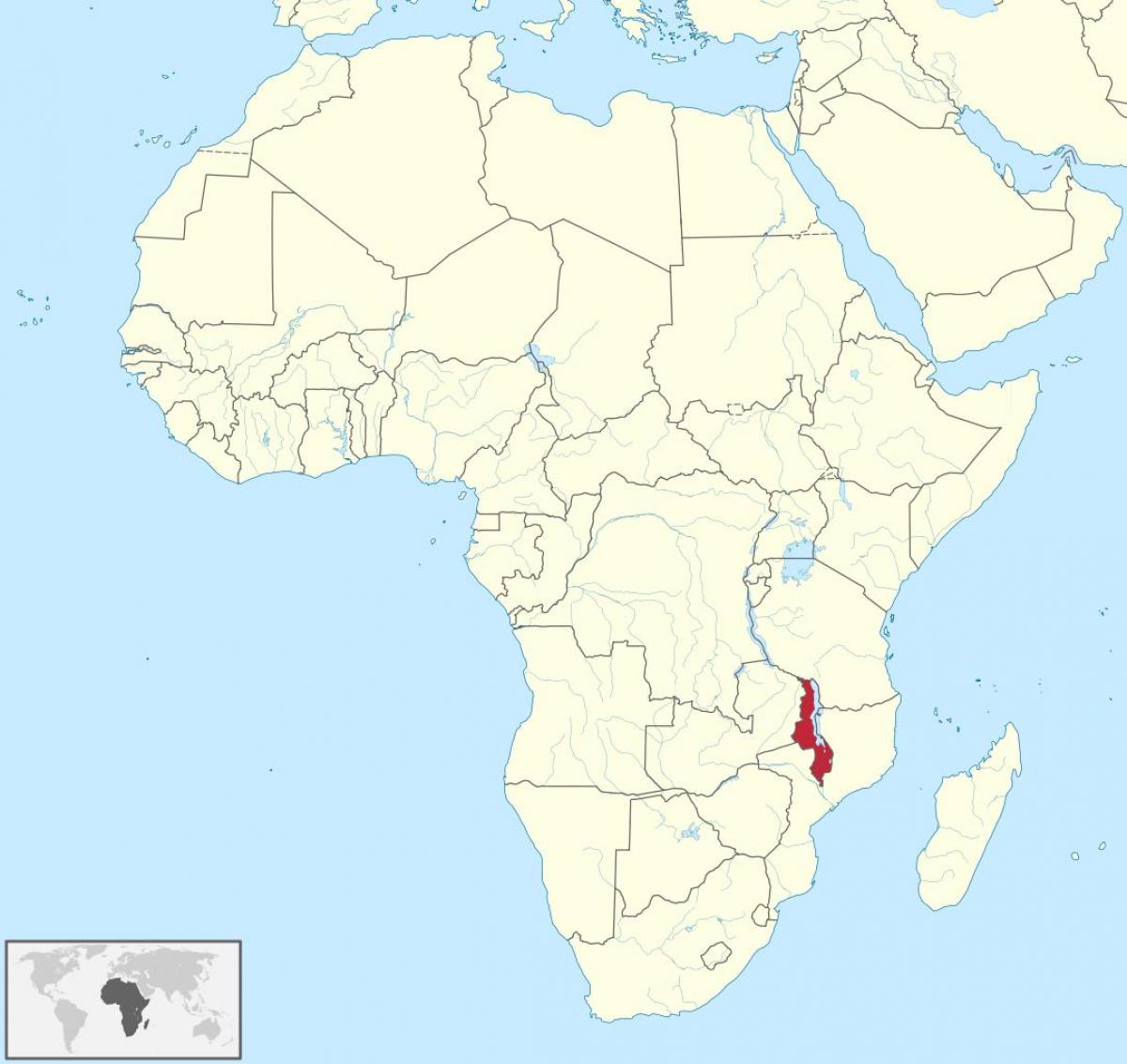 mapa afrikan erakutsiz Malawi