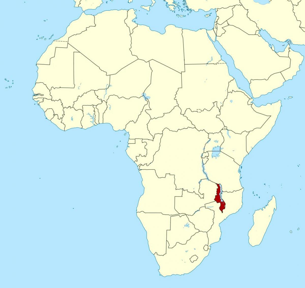 mapa Malawi kokapena mapa afrikan
