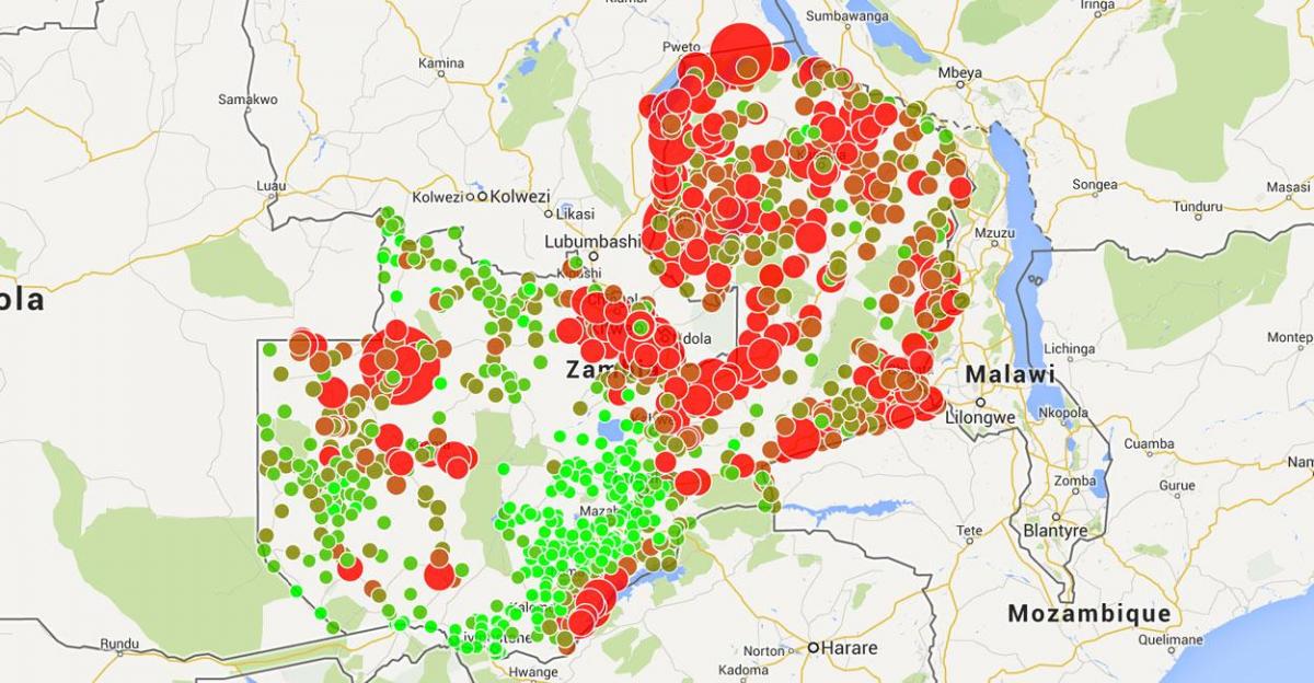mapa Malawi malaria 
