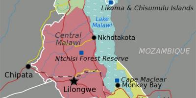Mapa lake Malawi afrikan