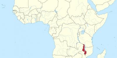 Mapa afrikan erakutsiz Malawi