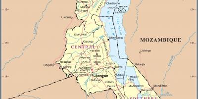 Mapa Malawi erakutsiz errepideak