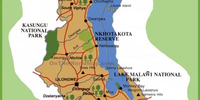 Mapa Malawi eta inguruko herrialdeetan